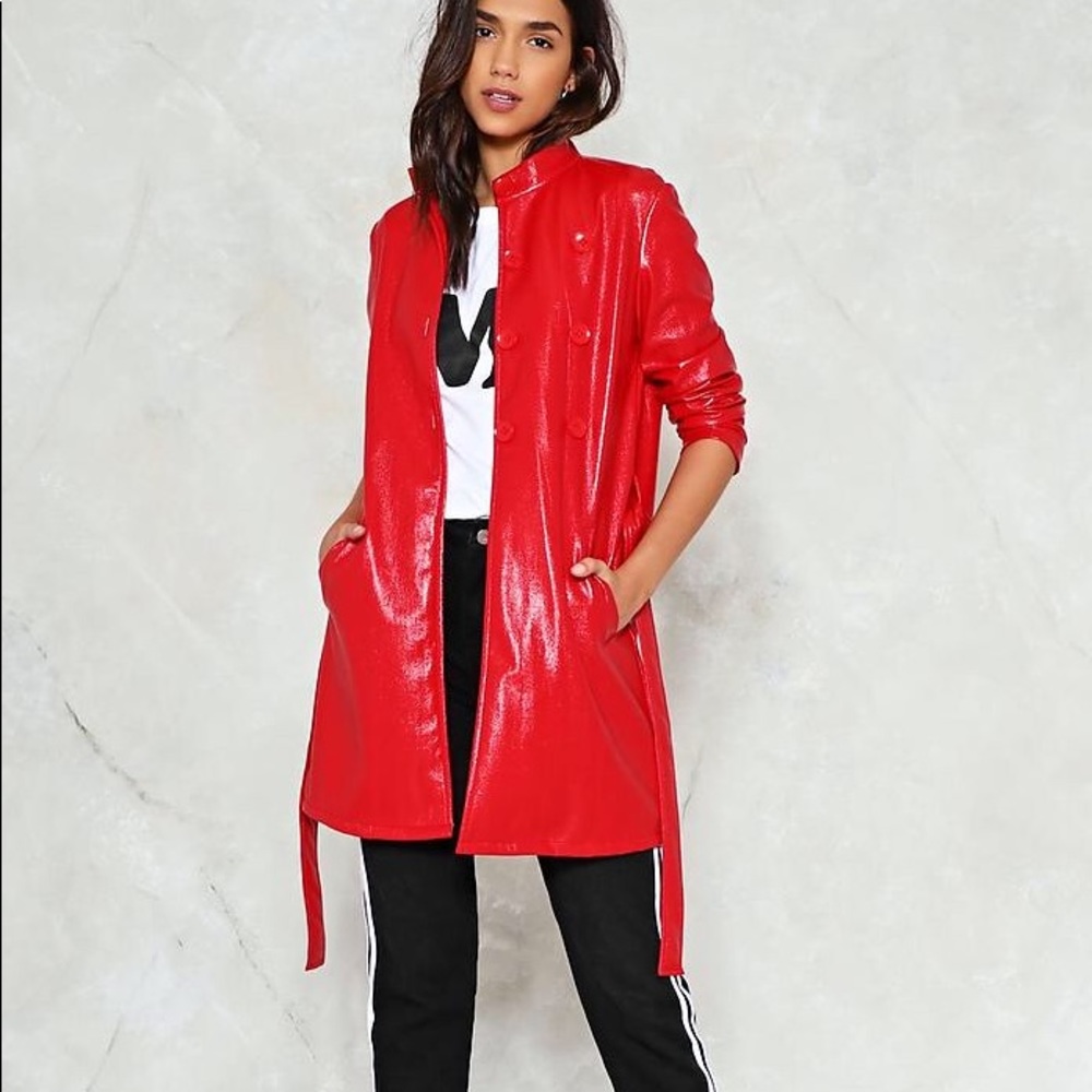*SOLD* Red vinyl rain coat
